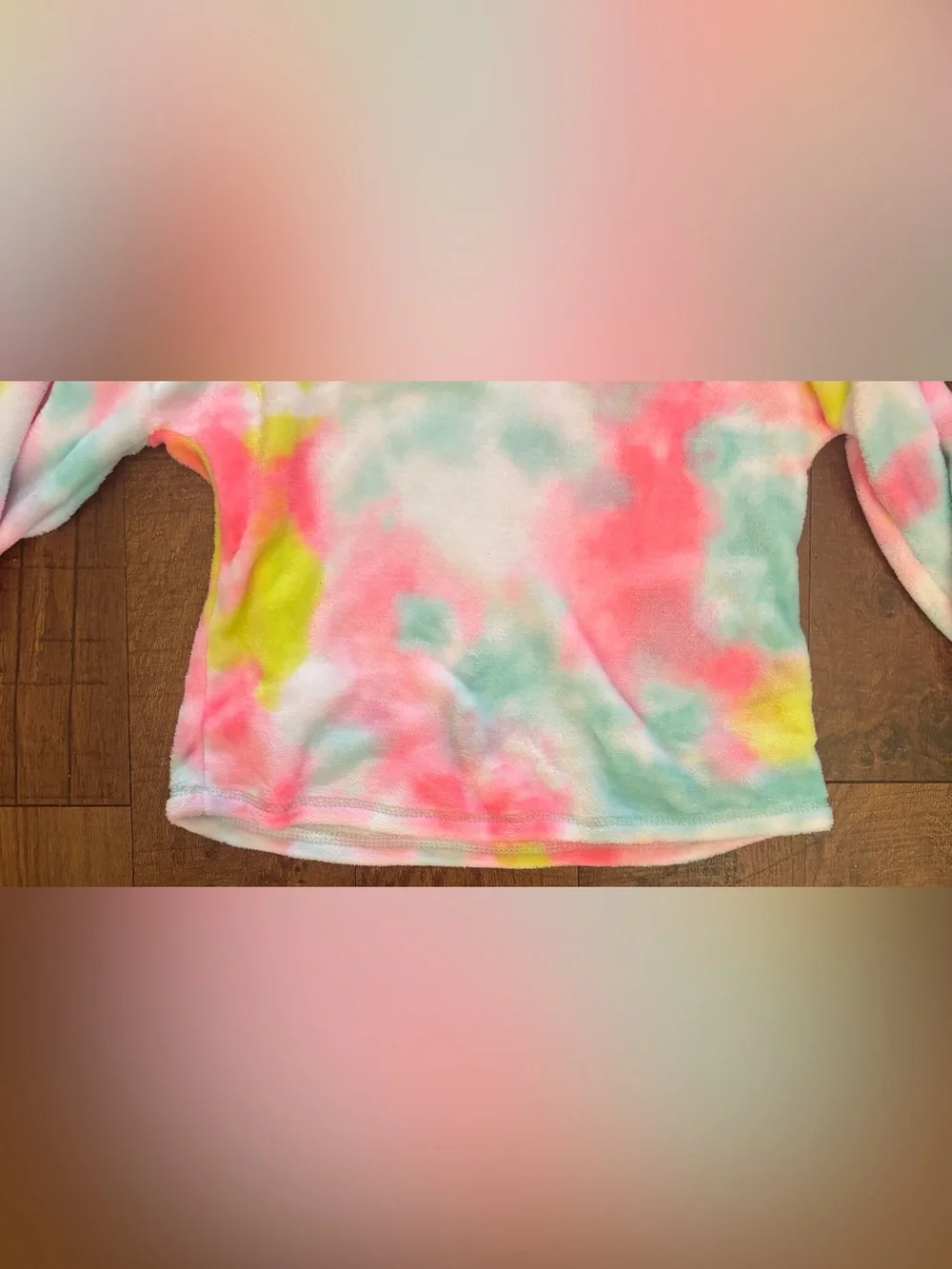 Justice girl youth tie dye 2 two piece pajama set size large 12/14 fleece